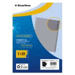 Divisori numerici 31 tacche A4 PP grigio - 7970