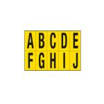 Lettere adesive da A a J - in PVC - 70 x 124 mm - 10 etichette per foglio - 1 foglio - nero-giallo - Cartelli Segnalatori - 906AJ - 8409061101831 - DMwebShop