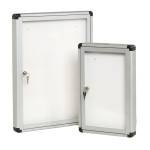 Bacheca per interni con anta battente fondo bianco magnetico 12 fogli A4 verticale - 11868