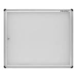 Bacheca per interni con anta battente fondo bianco magnetico 6 fogli A4 - 11866