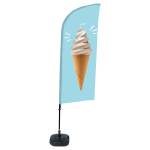 Bandiera a vela GELATO con base riempibile 89 x 240 cm - 11925