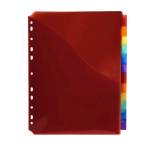 Divisori neutri a 12 tacche PP A4 maxi con portaetichetta colori assortiti - 13850