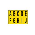 Lettere adesive da A a J in PVC 56 x 99 mm 10 etichette per foglio 1 foglio nero giallo - 12547