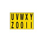 Lettere adesive da U a Z in PVC 56 x 99 mm 10 etichette per foglio 1 foglio nero giallo - 12537