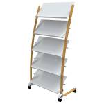 Portariviste da terra 5 tasche 51,5 x 83 x 163,3 cm legno ABS bianco - 12017