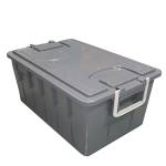 Cassa multiuso - con coperchio e manici - 58 x 38 x 26 cm - 40 lt - PP - grigio scuro-grigio chiaro - Mobilplastic - 143/40-GRI - 8004331143421 - DMwebShop