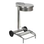 Carrello portasacco 54,6x60xH94 cm con ruote 110 lt acciaio inox - 20219