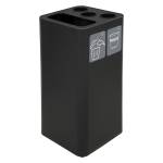Contenitore per raccolta differenziata con divisiorio bicchieri 50 lt nero - 20211