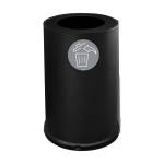 Contenitore tondo per raccolta differenziata 1 scomparto 100 lt nero - 20095