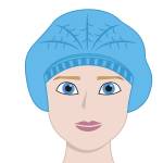 Cuffie a clip plissettate taglia unica diametro 53 cm PLP azzurro - 16368