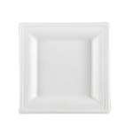 Piatto piano monouso quadrato 16 x 16 cm canna da zucchero bianco - 18162