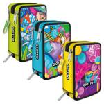 Astuccio 3 zip Young Street collection 19,5 x 7,5 x 12,9 cm PL fantasie assortite - 25181