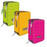 Astuccio 3 zip collezione Stilnovo 19,5 x 7,5 x 12,9 cm colori neon assortiti - 25174