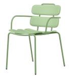 Seduta collettivita Lemon con braccioli polipropilene verde - 24403