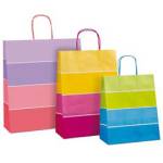 Shopper bicolor con manici carta ritorta 16 x 8 x 21 cm colori assortiti - 21540