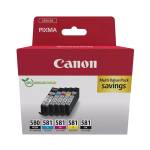 Cartuccia CANON Inkjet PGBK M Y C PGI 580 CLI 581,2078C007 Originale - 29959