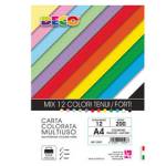 Busta carta - A4 - 200 gr - colori assortiti - 12 fogli - Deco - 12507 - 8004957125078 - DMwebShop
