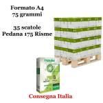 Carta bianca per stampanti multifunzione A4,75 gr scatole da 5 risme 175 Risme Rey Impulse - 732