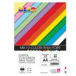 Risma carta A4,80 gr colori assortiti 12 fogli - 30135