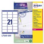 Etichetta adesiva L7160 - permanente - 63,5 x 38,1 mm - 21 etichetta per foglio - bianco - conf. 100 fogli A4 - Avery - L7160-100 - 5014702175268 - DMwebShop