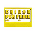 Cartello in cartoncino - CHIUSO per FERIE - 23 x 32 cm - giallo - conf. 10 pezzi - Cwr - 315/6 - 8004957004960 - DMwebShop