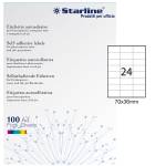 Etichetta adesiva carta permanente 70 x 36 mm 24 etichette per foglio bianco conf 100 fogli A4 Starline X210ODC500 - 4856