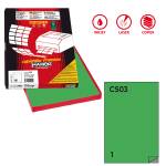 Etichette adesive C 503 in carta permanenti 210 x 297 mm 100 fogli verde - 1607