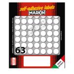 Etichette adesive tonde in carta permanenti diametro 14 mm 63 etichette per foglio 10 fogli bianco Markin 10005 - 4930