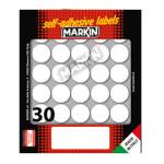 Etichette adesive tonde in carta permanenti diametro 22 mm 10 fogli bianco 30 etichette per foglio - 4931