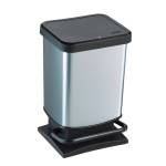 Pattumiera a pedale Paso 29x27x46 cm 20 lt PPL metallizzato nero argento - 8835