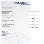 Etichetta adesiva - carta - permanente - 52,5 x 29,7 mm - 40 etichette per foglio - bianco - conf. 100 fogli A4 - Starline - X210ODC559 - 8025133013682 - DMwebShop