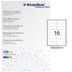 Etichetta adesiva - permanente - 105 x 36 mm - 16 etichette per foglio - bianco - conf. 100 fogli A4 - Starline - X210ODC501 - 8025133013767 - DMwebShop