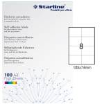 Etichetta adesiva - carta - permanente - 105 x 74 mm - 8 etichette per foglio - bianco - conf. 100 fogli - A4 - Starline - X210ODC512 - 8025133013835 - DMwebShop