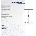 Etichetta adesiva - permanente - 105 x 148,5 mm - 4 etichette per foglio - bianco - conf. 100 fogli A4 - Starline - X210ODC519 - 8025133013866 - DMwebShop