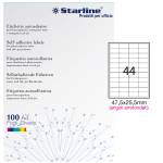 Etichetta adesiva - permanente - 47,5 x 25,5 mm - angoli tondi - 44 etichette per foglio - bianco - conf. 100 fogli - Starline - X210ODA406 - 8025133024435 - DMwebShop