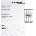 Etichetta adesiva - in carta - permanente - 48,5 x 25,4 mm - 40 etichette per foglio - bianco - conf. 100 fogli A4 - Starline - X210ODC553 - 8025133024459 - DMwebShop