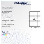 Etichetta adesiva - in carta - permanente - 52,5 x 25 mm - 48 etichette per foglio - bianco - conf. 100 fogli A4 - Starline - X210ODC556 - 8025133024473 - DMwebShop