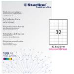 Etichetta adesiva - permanente - 47,5 x 35 mm - angoli tondi - 32 etichette per foglio - bianco - conf. 100 fogli A4 - Starline - X210ODA407 - 8025133024497 - DMwebShop