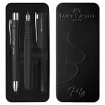 Set stilo B Poly Pen sfera Poly Ball punta 0,7 mm fusto nero Faber Castell - 30504