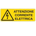 Cartello segnalatore - 35 x 12,5 cm - ATTENZIONE CORRENTE ELETTRICA - alluminio - Cartelli Segnalatori - E1743K - 8769071743620 - DMwebShop