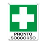 Cartello segnalatore - 12 x 14,5 cm - PRONTO SOCCORSO - alluminio - Cartelli Segnalatori - E20101K - 8769132010135 - DMwebShop