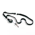 Cordoncino per portabadge con chiocciola Yo Yo larghezza 10 mm nero - 9563