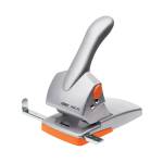 Perforatore HDC65 max 65 fogli 2 fori passo 8 cm argento arancio - 10424