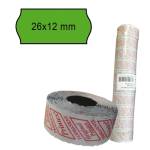 Rotolo da 1000 etichette a onda per Smart 8,2612,26 x 12 mm verde pack 10 rotoli - 9084