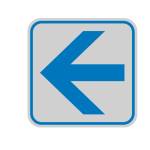 Targhetta adesiva pittogramma Freccia 8,2 x 8,2 cm - 10755