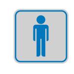 Targhetta adesiva pittogramma Toilette uomo 8,2 x 8,2 cm - 10758