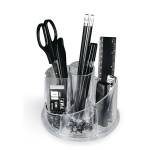 Desk set girevole portatutto plexiglass 13 x 16 x 12 cm accessori inclusi trasparente - 12500