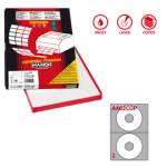 Etichette adesive A 462 in carta permanenti diametro CD 117,5 mm foro 41 mm 2 etichette per foglio 100 fogli bianco coprente - 12566