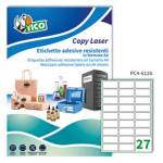 Etichette adesive PC4 in poliestere laser permanenti 61 x 28 mm 100 fogli trasparente - 11782