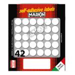 Etichette adesive tonde in carta permanenti diametro 18 mm 10 fogli bianco - 12640